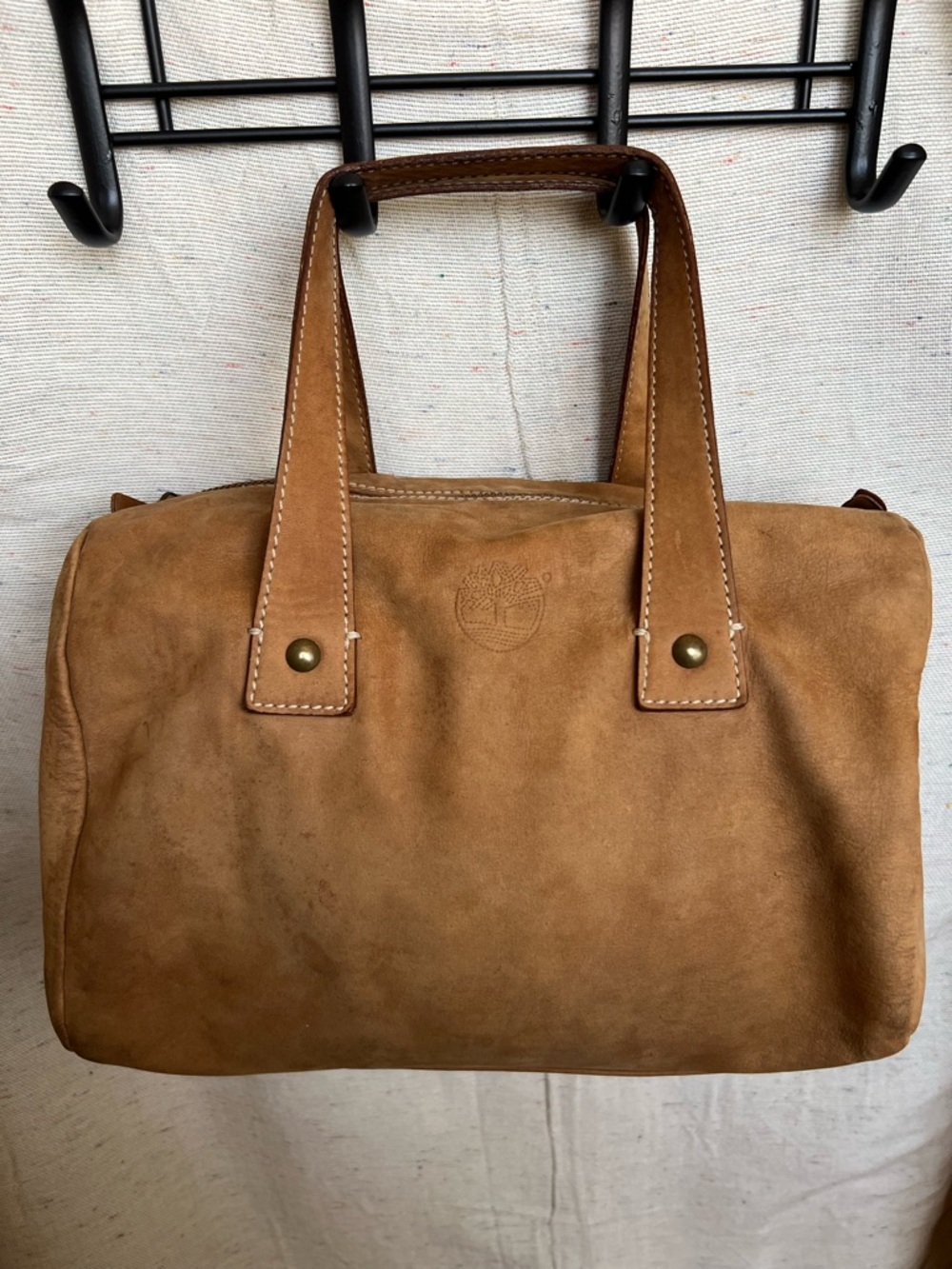 Vintage Timberland Wheat Nubuck Leather Bowling Bag – 90s Satchel